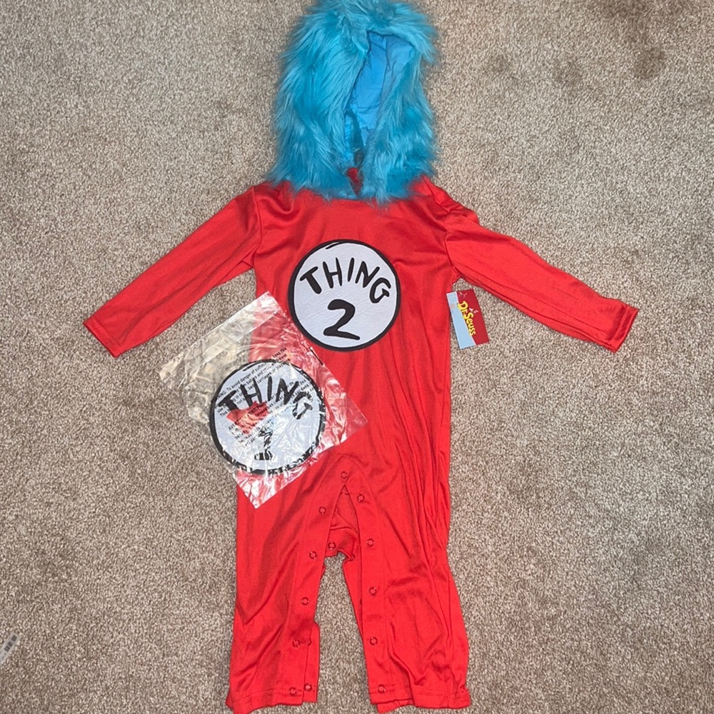 (12-18 Months) INFANT: Thing 1 and Thing 2 - One Piece Costume - Dr. Seuss